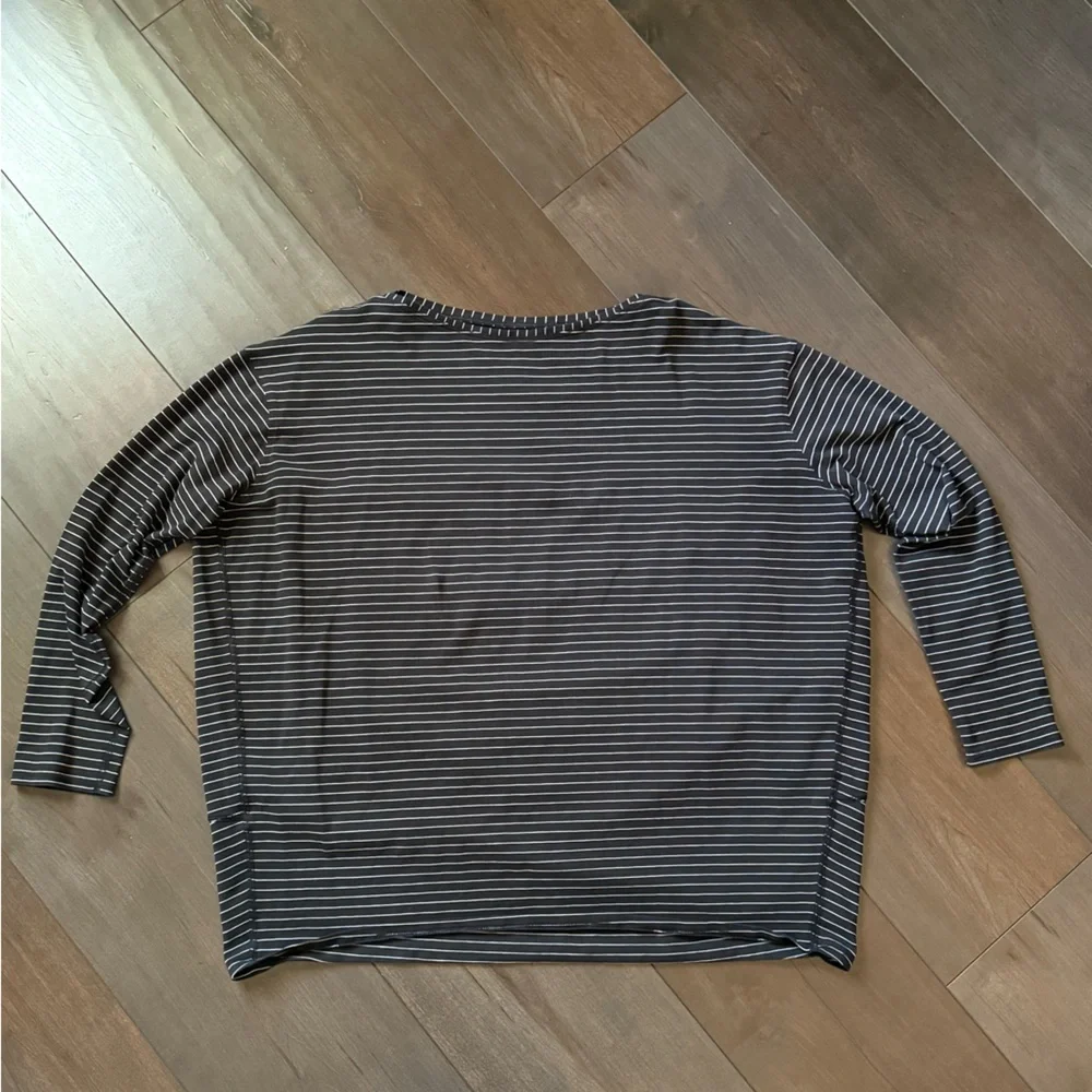 lululemon athletica Black and White Striped Long Sleeve Tee